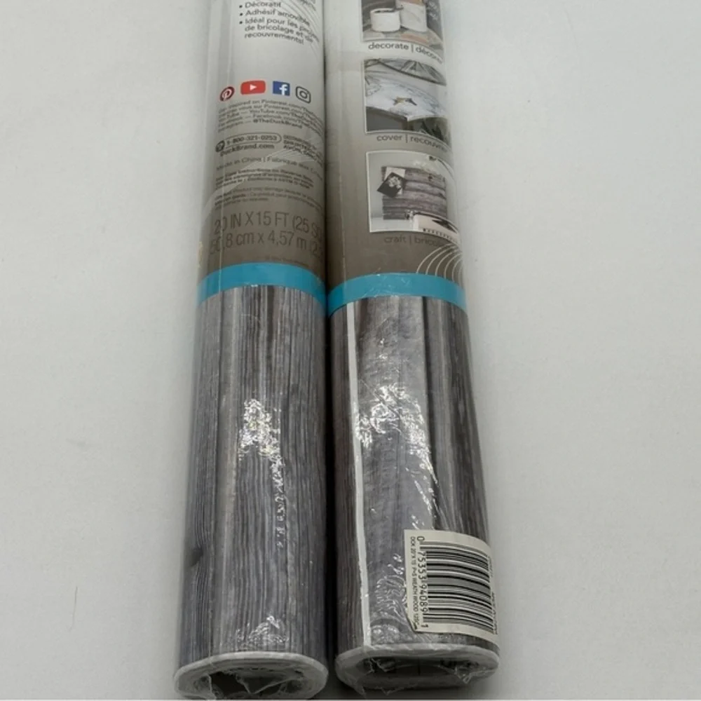 (2)EasyLiner Brand Contact Paper Adhesive Shelf‎ Liner 20 in. x15 ft. Wood